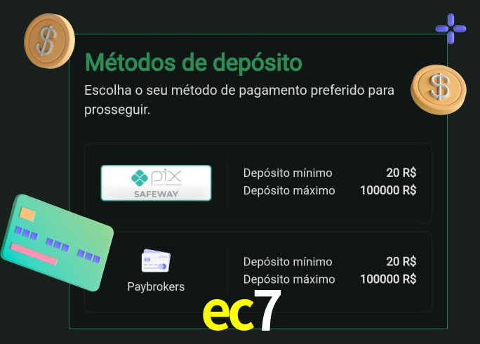 O cassino ec7 oferece uma grande variedade de métodos de pagamento